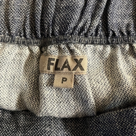 FLAX Linen Skirt in Navy Blue and White Weave in Size P - Picture 6 of 9